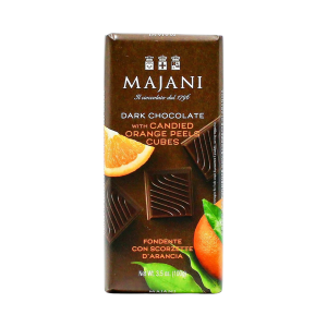 Majani Dark Chocolate with Candied Orange Peels Cubes 100g